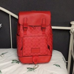 Coach track back pack signature Miami red